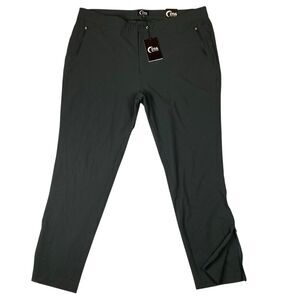 ZYIA Active Mens Trainer Chino Pants Black 3XL Stretch Drawstring Golf 42x29 NWT